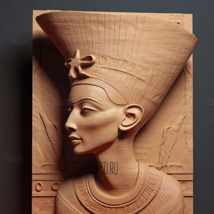 Nefertiti Foia 3 stl model for CNC